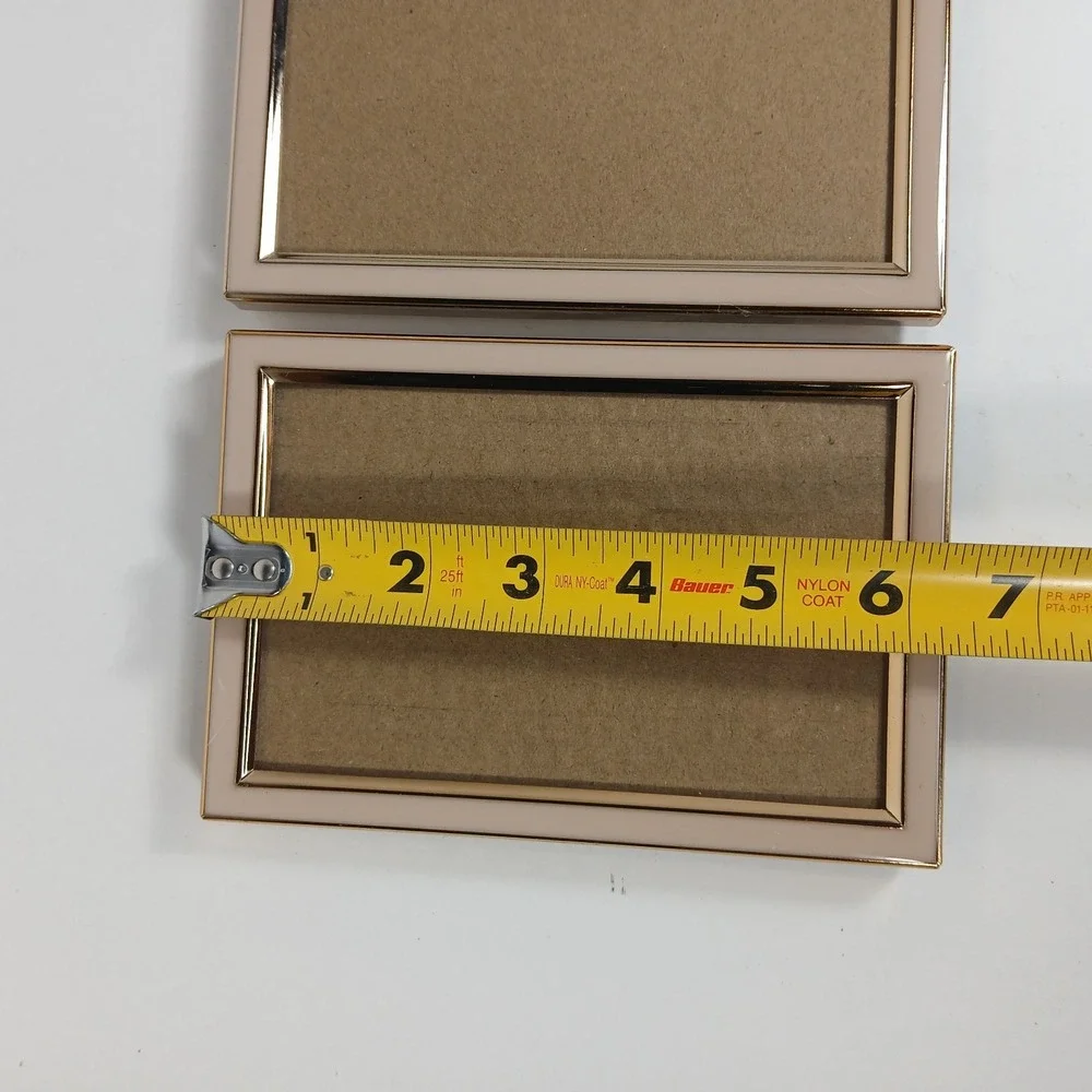 Rachel Zoe 4x6 Picture Frame Set of 2 Blush Pink Gold Trim Glass Photo Frames